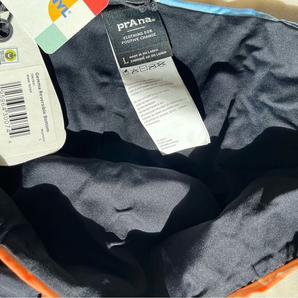 Prana Gemma Reversible Swim Bottom Women's Large Water‎ Stripe Beach Bikini NWT - Picture 8 of 9